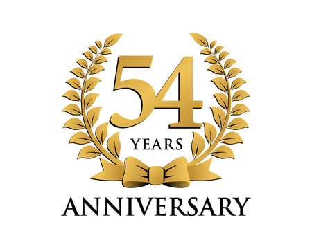 anniversary logo ribbon wreath 54