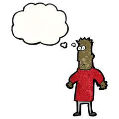 cartoon confused man shrugging shoulders