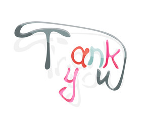 Thank you hand lettering, calligraphy