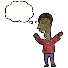 cartoon man with thought bubble