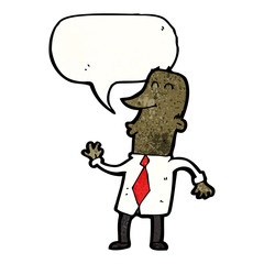 cartoon talking office man