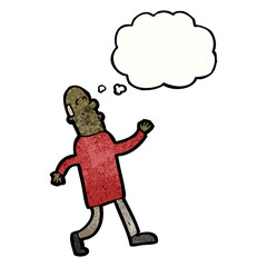 cartoon old man strutting