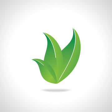 three green leaf save green concept vector 