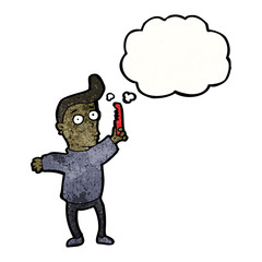 cartoon man combing hair