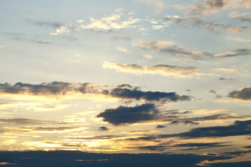Naklejka na ściany i meble beautiful sky with clouds at sunset