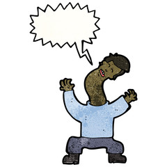 cartoon man with cricked neck