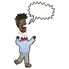 cartoon man with severed head