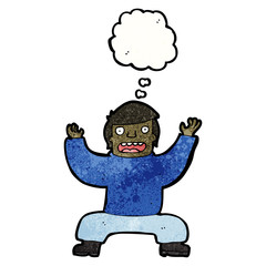 cartoon man squatting