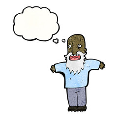 cartoon old man with thought bubble