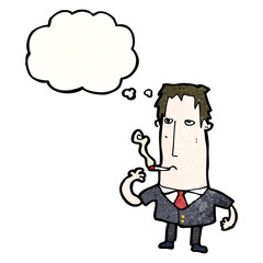 cartoon smoking businessman