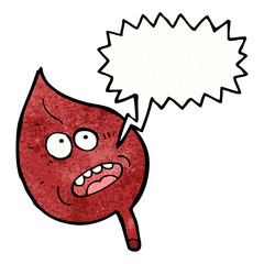 cartoon leaf with speech bubble