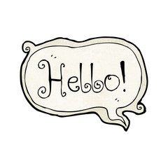 cartoon hello symbol