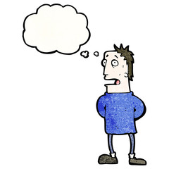 cartoon man with thought bubble