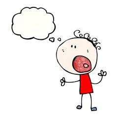 shocked doodle man cartoon