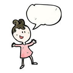 cartoon woman with speech bubble