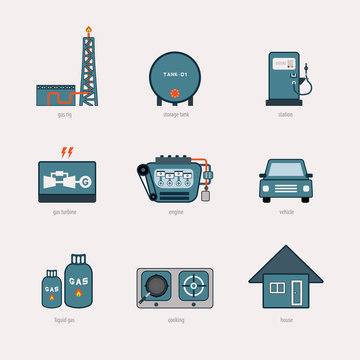gas energy, produce, user simple icon