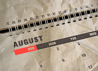 Grunge calendar for August