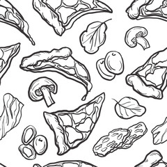 pizza seamless pattern