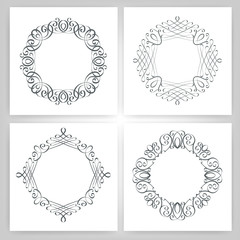 round calligraphic frame, monogram