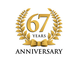 anniversary logo ribbon wreath 67