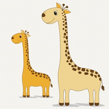 Two cute giraffes