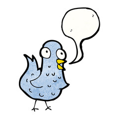 cartoon bird with speech bubble