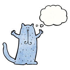 cartoon cat with thought bubble