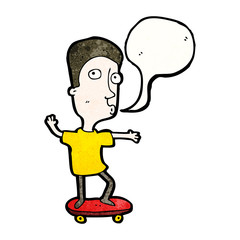 cartoon man skateboarding