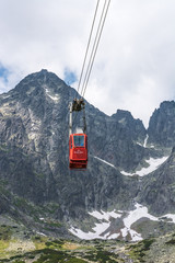Gondola to Lomnicky stit in High Tatras, Slovakia
