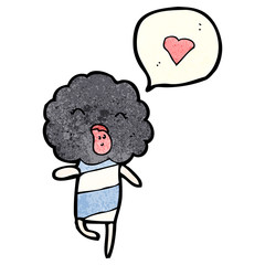 cute cloud head creature with love heart