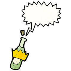 cartoon bottle popping cork