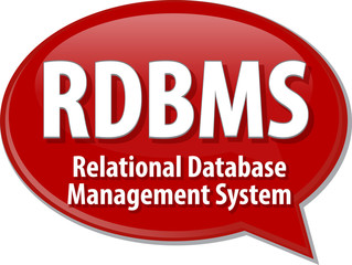 RDBMS acronym definition speech bubble illustration