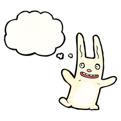 cartoon rabbit with thought bubble