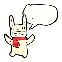 cartoon rabbit with speech bubble