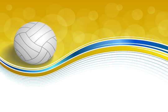 Background abstract sport volleyball blue yellow ball frame illustration vector