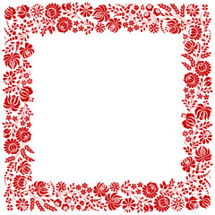 Obrazy na Szkle  Kwadratowa ramka wykonana z węgierskiego wzoru haftu