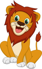 Naklejka premium cute lion cartoon