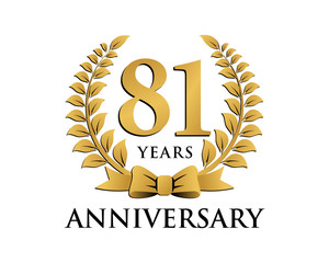 anniversary logo ribbon wreath 81