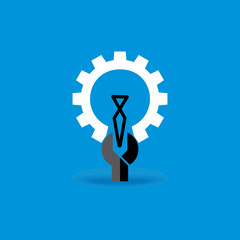 engineering wheel like bulb with spanner 
