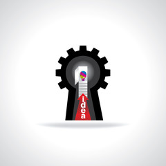 engineering wheel way to idea vector 