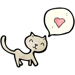 cartoon cat with love heart