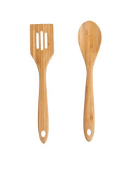 Wooden Kitchen Utensils isolated on white background