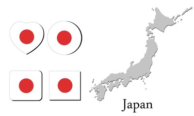 flag map japan