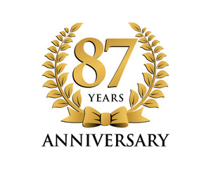 anniversary logo ribbon wreath 87
