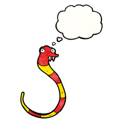 cartoon snake with thought bubble