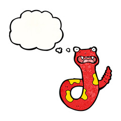 cartoon snake with thought bubble