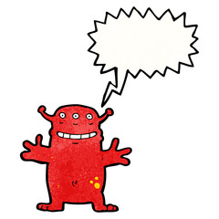 cartoon grinning monster