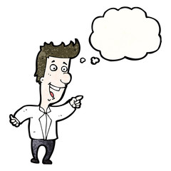 cartoon man pointing and laughing