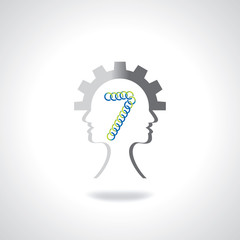 human head in numeric number idea concept 