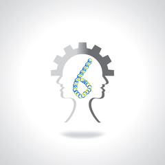 human head in numeric number idea concept 